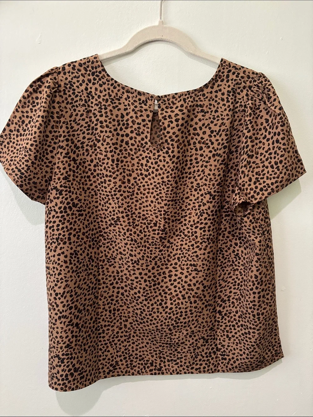 J. Crew Leopard Print Puff Short Sleeve Top